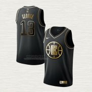 Maglia Paul George NO 13 Los Angeles Clippers Golden Edition Nero
