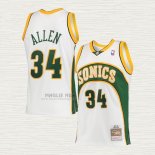Maglia Ray Allen NO 34 Seattle SuperSonics Mitchell & Ness 2006-07 Bianco