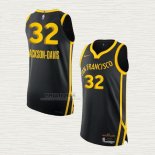 Maglia Trayce Jackson-Davis NO 32 Golden State Warriors Citta Autentico 2023-24 Nero