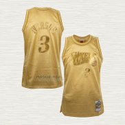 Maglia Allen Iverson NO 3 Philadelphia 76ers Mitchell & Ness 2000-01 Or