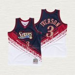 Maglia Allen Iverson NO 3 Philadelphia 76ers Mitchell & Ness Nero