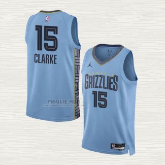 Maglia Brandon Clarke NO 15 Memphis Grizzlies Statement 2022-23 Blu