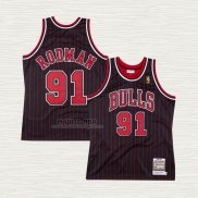 Maglia Dennis Rodman NO 91 Chicago Bulls Mitchell & Ness 1996-97 Nero