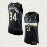 Maglia Giannis Antetokounmpo NO 34 Milwaukee Bucks Statement Autentico Nero