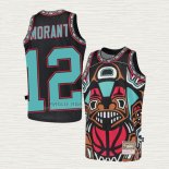 Maglia Ja Morant NO 12 Memphis Grizzlies Mitchell & Ness Big Face Nero