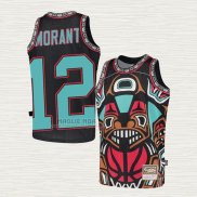 Maglia Ja Morant NO 12 Memphis Grizzlies Mitchell & Ness Big Face Nero