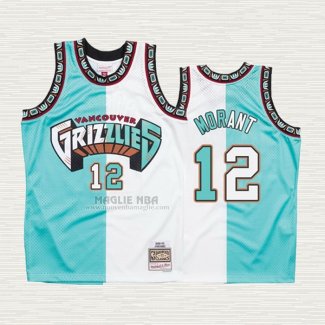 Maglia Ja Morant NO 12 Memphis Grizzlies Split Edition Verde Bianco