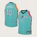 Maglia Jeremy Sochan NO 10 Bambino San Antonio Spurs Citta 2022-23 Verde