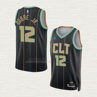 Maglia Kelly Oubre JR. NO 12 Charlotte Hornets Citta 2022-23 Nero