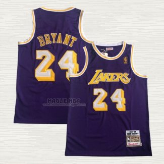 Maglia Kobe Bryant NO 24 Los Angeles Lakers Mitchell & Ness 2007-08 Viola