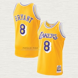 Maglia Kobe Bryant NO 8 Los Angeles Lakers Mitchell & Ness 1996-97 Giallo