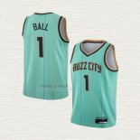 Maglia LaMelo Ball NO 1 Bambino Charlotte Hornets Citta 2020-21 Verde