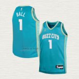 Maglia Lamelo Ball NO 1 Bambino Charlotte Hornets Citta 2023-24 Verde