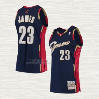 Maglia LeBron James NO 23 Cleveland Cavaliers Mitchell & Ness 2008-09 Blu