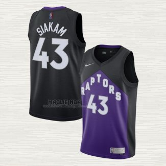 Maglia Pascal Siakam NO 43 Toronto Raptors Earned 2020-21 Nero Viola