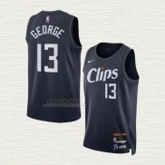 Maglia Paul George NO 13 Los Angeles Clippers Citta 2023-24 Blu