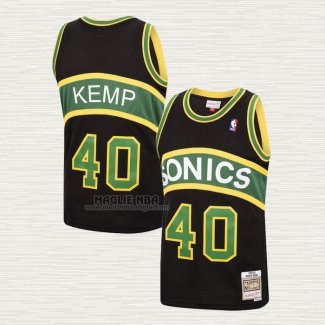 Maglia Shawn Kemp NO 40 Seattle SuperSonics Mitchell & Ness 1994-95 Nero
