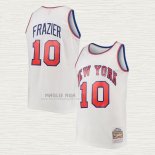 Maglia Walt Frazier NO 10 New York Knicks Mitchell & Ness Bianco