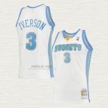 Maglia Allen Iverson NO 3 Denver Nuggets Mitchell & Ness 2006-07 Bianco