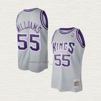 Maglia Jason Williams NO 55 Sacramento Kings Mitchell & Ness 2000-01 Grigio
