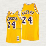 Maglia Kobe Bryant NO 24 Los Angeles Lakers Mitchell & Ness 60th Anniversary 2007-08 Giallo