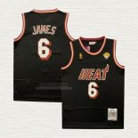 Maglia LeBron James NO 6 Miami Heat Mitchell & Ness 2010-11 Nero