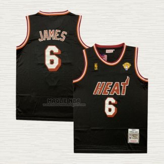 Maglia LeBron James NO 6 Miami Heat Mitchell & Ness 2010-11 Nero