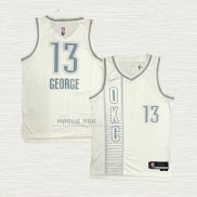 Maglia Paul George NO 13 Oklahoma City Thunder Citta 2021-22 Bianco