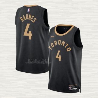 Maglia Scottie Barnes NO 4 Toronto Raptors Citta 2022-23 Nero