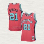 Maglia Tim Duncan NO 21 San Antonio Spurs Mitchell & Ness 1998-99 Rosa