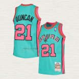 Maglia Tim Duncan NO 21 San Antonio Spurs Mitchell & Ness 1998-99 Verde