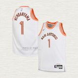Maglia Victor Wembanyama NO 1 Bambino San Antonio Spurs Citta 2023-24 Bianco