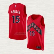 Maglia Vince Carter NO 15 Toronto Raptors Icon 2022-23 Rosso